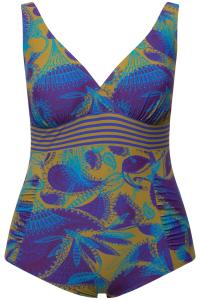 Купальник без косточек Ulla Popken, темно-синий/светло-синий