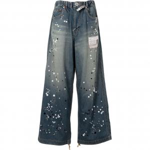 Джинсы с декоративным эластичным поясом Maison Mihara Yasuhiro, indigo