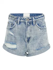 Шорты Bandits с эффектом потертости и заклепками One Teaspoon, синий