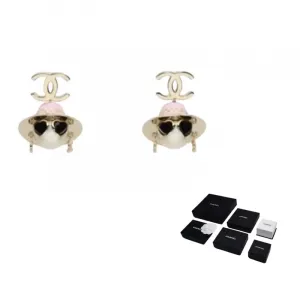 CHANEL Металлические серьги-гвоздики унисекс gold