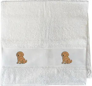 Полотенце для гостей Huuraa Lagotto Romagnolo Comic Lagotti, подарок, 50x100 см, белый хлопок, Lagotto Romagnolo, подарок Hellweg Druckerei