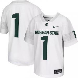 Белая реплика футбольного джерси Nike Youth Michigan State Spartans #1