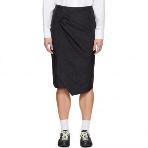Асимметричная плиссированная юбка ADER ERROR, черный