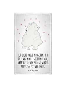 Mr. & Mrs. Panda Полотенце для гостевого туалета, с изображением белого медведя, обнимающего кого-то, и надписью, выполненной белым цветом