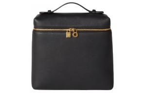 Loro Piana Кожаный рюкзак с дополнительным карманом женский черный