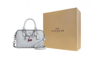 COACH Кожаная мини-сумка через плечо женская ледяной голубой