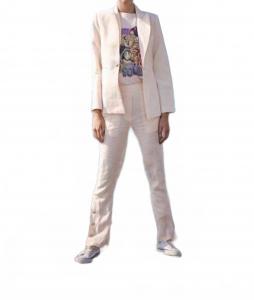 Льняной блейзер с V-образным вырезом цвета румян Las Sureñas, красный