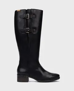 Женские кожаные сапоги с застежкой на пряжку Pikolinos, черный