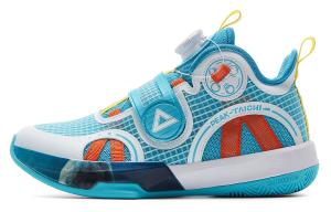 Скользоустойчивые амортизирующие баскетбольные кроссовки для детей с возвратом энергии низкие синий PEAK, Chloro Blue