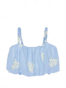 Топ с вышитыми бретелями Miss Grant Kids, синий