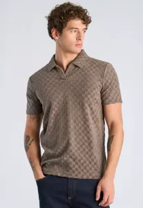 Поло с v-образным вырезом и клетчатым узором. Lindbergh, Dk Stone