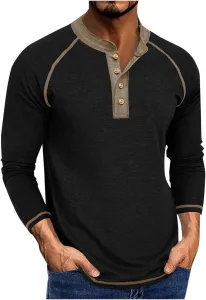 Мужская футболка поло с длинным рукавом и пуговицами