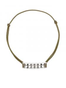 Браслет Le Gramme с пирамидкой и гильошированным верхом, серебристый