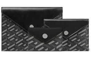 VERSACE Универсальный клатч из лакированного полотна с кожаными вставками унисекс черно-серый