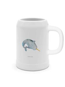 Пивная кружка Нарвал без надписи белого цвета Mr. & Mrs. Panda
