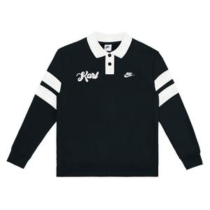 Унисекс поло черное Nike, черный