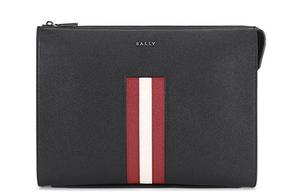 Кожаный клатч с полосками BALLY, basic set (bag+dust bag)