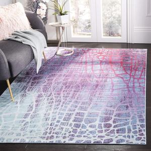 Ковер SAFAVIEH, 275 x 366 см, Valencia Collection, Blue & Fuchsia, дизайн Boho Chic Distressed, без линьки и простой в уходе, идеален для помещений с высокой проходимостью в гостиной, спальне (VAL204D)