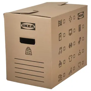 Коробка с крышкой, коричневая, 50х31х40 см, DUNDERGUBBE IKEA