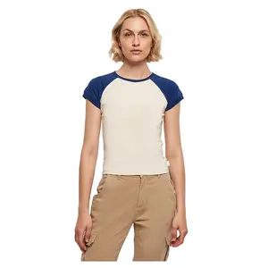 Футболка с коротким рукавом Urban Classics Organic Stretch Short Retro Baseball, бежевый