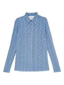 Рубашка с геометрическим принтом MALIPARMI, синий