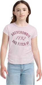 Футболка abercrombie kids ANF 1892 Ruched Tee, цвет Mauve Chalk W/Mesa Rose