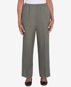 Классические женские укороченные брюки из полиэстера Poly Accord Alfred Dunner, Olive