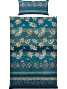 Постельное белье из сатина Мако синего цвета Erwin Müller, 135x200 см (80x80 см)