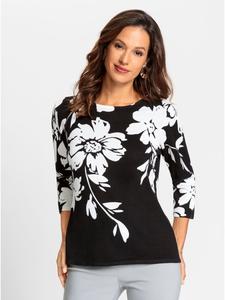 Тонкий вязаный свитер с принтом черного и экрю WITT WEIDEN