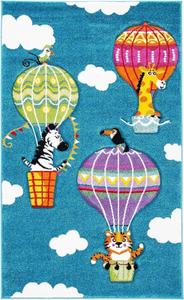 Ковер SAFAVIEH, 100 x 161 см, Carousel Kids Collection, Blue & Green, без линьки и простой в уходе, идеален для помещений с высокой проходимостью для мальчиков и девочек в игровой комнате, детской, спальне (CRK118M)