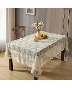 Скатерть Jolene Floral Lace, устойчивая к смятию HLCme, Linen taupe