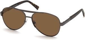 Солнцезащитные очки Timberland TB 9214 09H Satin Matte Gun Front, Havana Temples/Brown