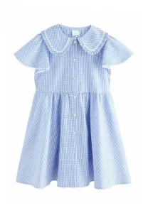 Платье-Рубашка для школы с рукавами стандартного кроя Next, Blue