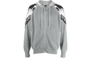 Куртка Filigree-Printed Zipped Knitted Hoodie VERSACE, серый
