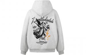 Толстовка Unisex Hooded Moderate Heavyweight ZIAREL, белый heather серый