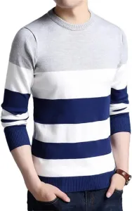 Мужской шерстяной пуловер с длинным рукавом