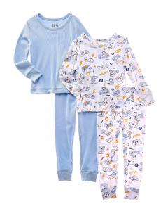 Пижамный комплект Only Boys из 4 предметов Just Chill Yummy & Brushed Waffle, синий