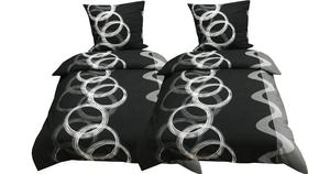 Комплект постельного белья из 4 предметов 155х220 см круги серый черный хлопок Renforce комплект leonado vicenti