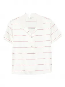 Шелковая блузка в полоску Vince, белый