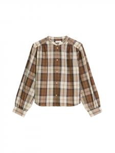 Свободная клетчатая блузка средне-коричневого цвета Marc O'Polo