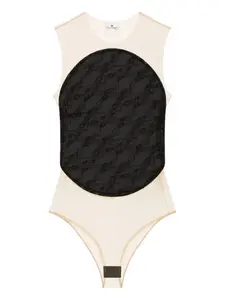 Боди с сетчатой вставкой Courrèges, черный