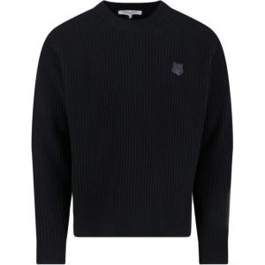 Свитер Ribbed Wool с нашивкой Fox от Maison Kitsuné Maison Kitsune, черный