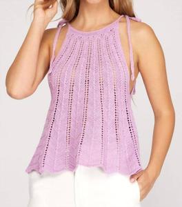 Вязаный топ Like You Do в сиреневом цвете SHE + SKY