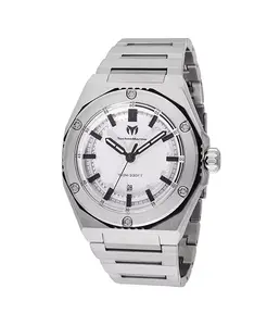 Мужские часы tm-416060 с серебристым циферблатом и кварцевым корпусом кораллового цвета Technomarine, silver