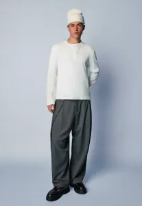 Рубашка с длинными рукавами и воротником-поло Bershka, White