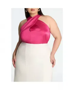 Женский топ с халтер-воротом ELOQUII, розовый