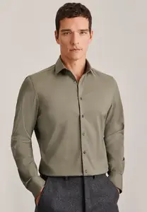 Seidensticker деловая рубашка "Slim", узкий, с длинными рукавами, воротник "Кент", однотонный, зеленый