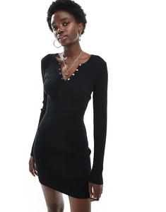 Мини-платье из ребристого трикотажа Cotton On черного цвета Cotton On