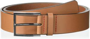 HUGO мужской нарядный кожаный ремень с фурнитурой Gun Metal, Burnet Caramel