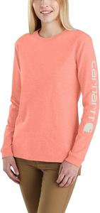 Carhartt женская футболка с логотипом на рукаве, свободный крой, тяжелый хлопок, длинный рукав, Hibiscus Heather